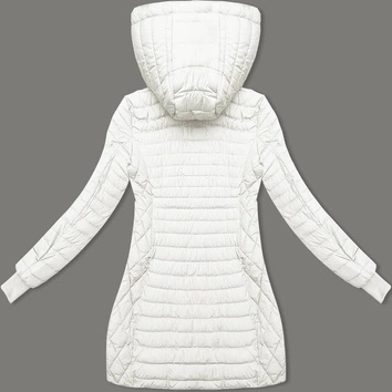 Przejściowa kurtka damska z kapturem ecru (2M-017)