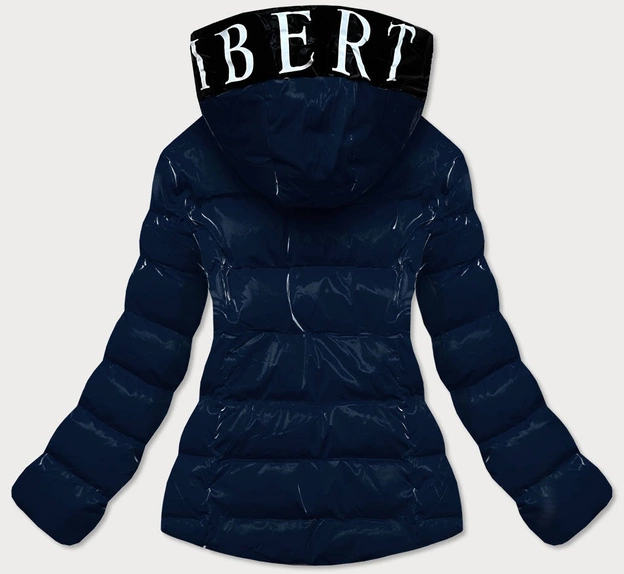 Damska kurtka pikowana granat/żółty (w807#)