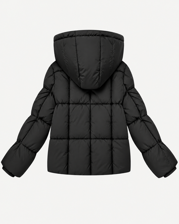 Damska kurtka puffer czarna (B6061-1)