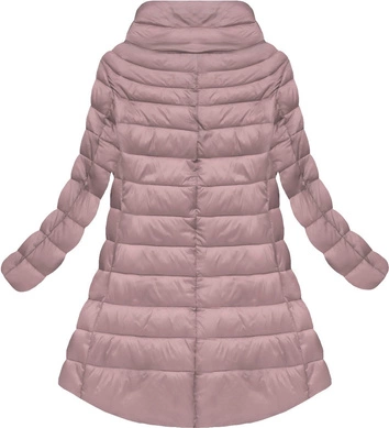 BŁYSZCZĄCA PIKOWANA KURTKA RÓŻOWA (7128BIG)