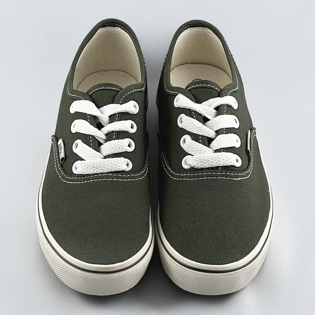 Sznurowane tenisówki damskie khaki (a8865)