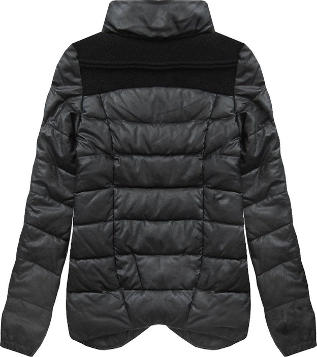 KURTKA Z EKOSKÓRY CZARNA (65005)