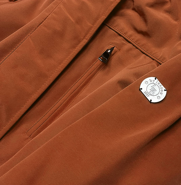 Parka damska z futrzaną podszewką karmelowa (m-21207)