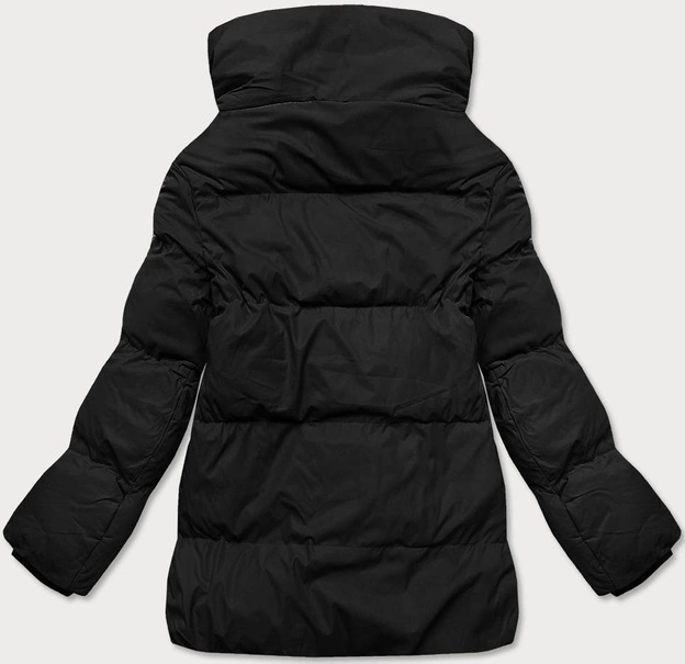 Krótka kurtka zimowa z wysoką stójką czarna (5m729-392)