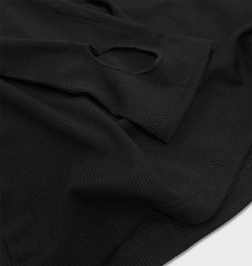 BLUZKA ZE STÓJKĄ W PRĄŻKI CZARNA (646ART)