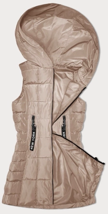 Bezrękawnik damski z kapturem S'West jasny beż (B8225-51)