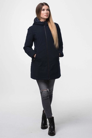 KURTKA Z KAPTUREM GRANATOWA (J18-006)