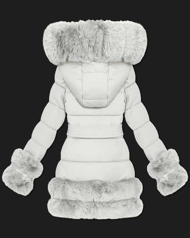 Przejściowa elegancka kurtka z futerkiem S'West jasno-beżowa (B8526-26)