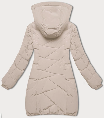 Zimowa kurtka damska ze ściągaczem  LHD jasny beżowy (LHD-24580)