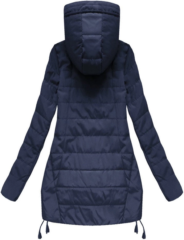 PIKOWANA KURTKA Z KAPTUREM GRANATOWA (759-1BIG)