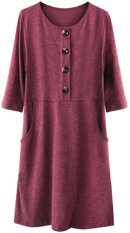 SUKIENKA Z GUZIKAMI I KIESZENIAMI BORDOWA (220ART)