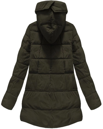 KURTKA DAMSKA ZIMOWA Z PUCHEM NATURALNYM KHAKI (8061)