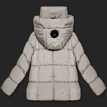 Puchowa luźna kurtka damska z kapturem S'West jasny beżowy (B8529-46)