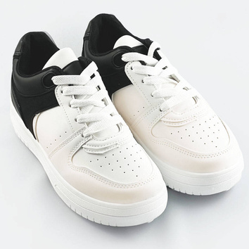Dwukolorowe sneakersy damskie biało-czarne (xwh2120x)