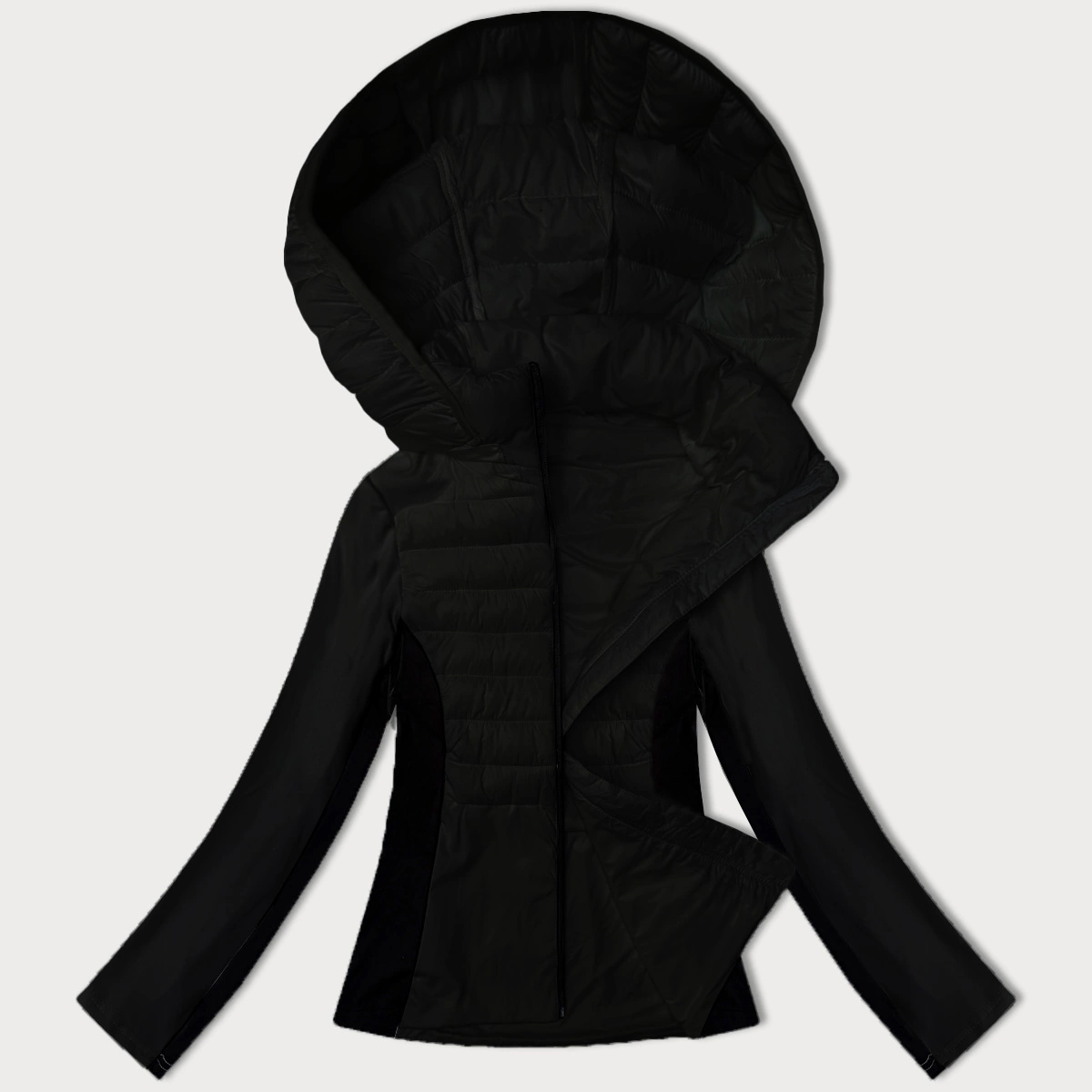 Kurtka damska z łączonych materiałów J Style czarna (16M9223-392)