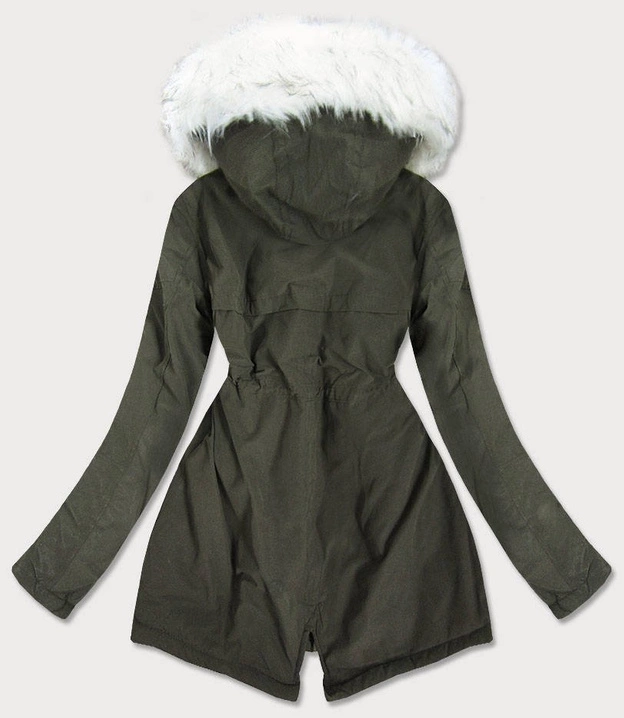 DAMSKA PARKA ZIMOWA NA MISIU KHAKI (FH-856)