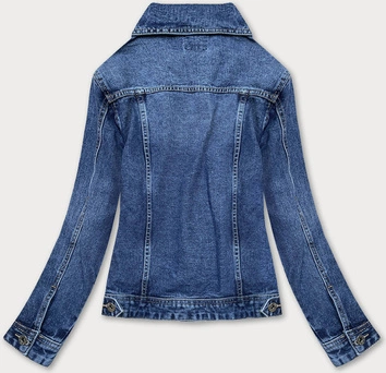 KLASYCZNA KURTKA DŻINSOWA DAMSKA CIEMNA NIEBIESKA (D3577)