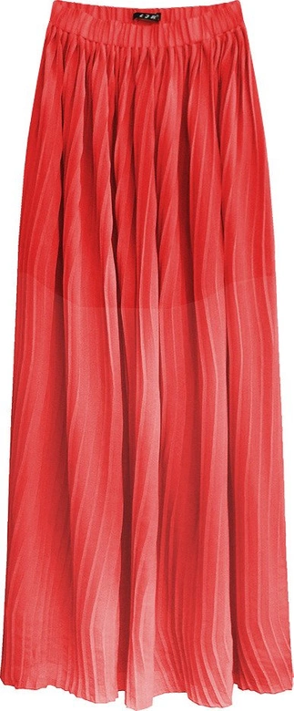 PLISOWANA SPÓDNICA MAXI KORALOWA (9237)