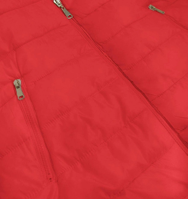 DWUSTRONNA PARKA CZARNA-CZERWONA (B507)