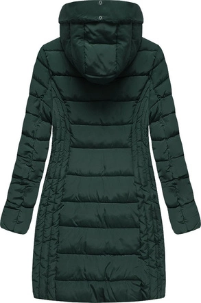 DŁUŻSZA KURTKA Z KAPTUREM BUTELKOWA ZIELEŃ (B2619-30)