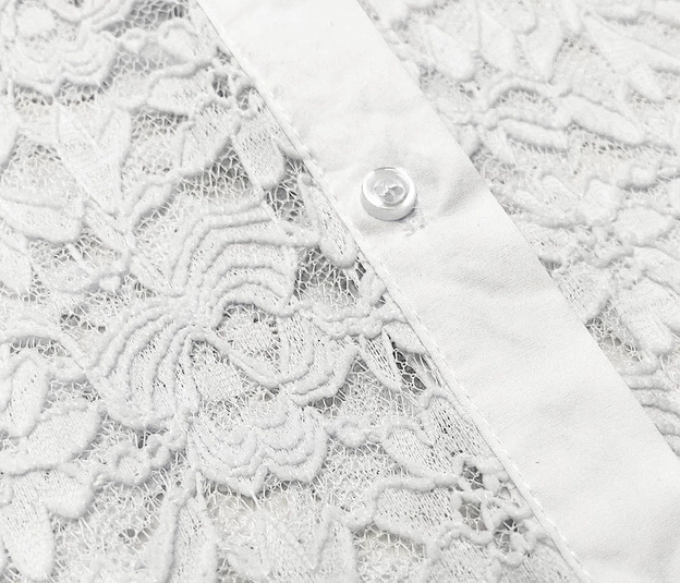 Koronkowa bluzka damska ecru (SSH16292)