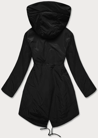 PROSTA KURTKA DAMSKA ZE SKOŚNYMI KIESZENIAMI CZARNA (HS-1832-1)