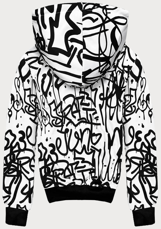 Bluza męska graffiti biała (8B1151-1)