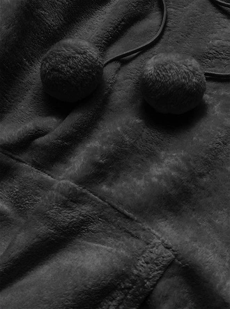 Pluszowa damska bluza czarna (hh033-1)