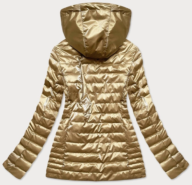 KURTKA DAMSKA Z KAPTUREM ZŁOTA (2021-11)