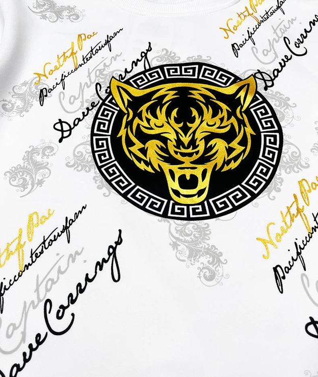 Męska bluza z nadrukiem biała (8B1106-1)