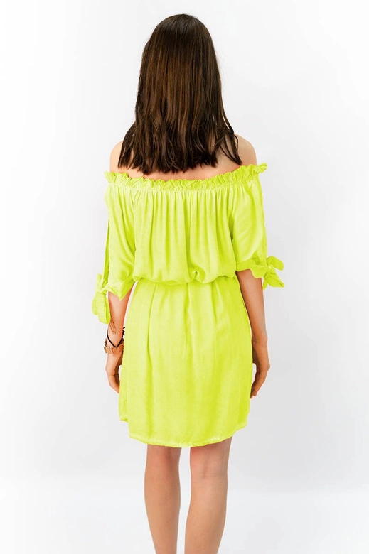 SUKIENKA HISZPANKA Z PASKIEM NEONOWA ŻÓŁTA (279ART)