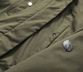 Parka zimowa damska khaki-beż (m-21356)