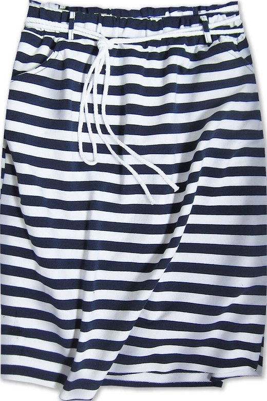 DRESOWA SPÓDNICA Z KIESZENIAMI GRANATOWO-BIAŁA (592ART)