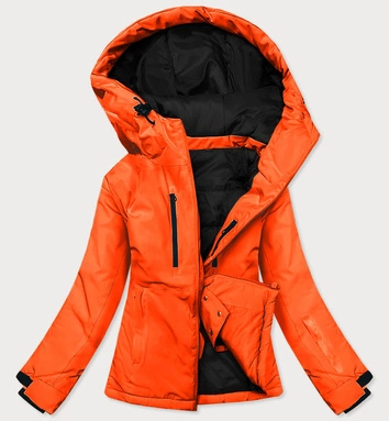 DAMSKA KURTKA ZIMOWA NARCIARSKA NEONOWO POMARAŃCZOWA (HH012-48)