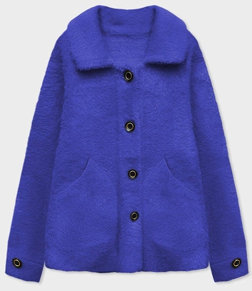 Krótka narzutka na guziki alpaka chabrowa (537)