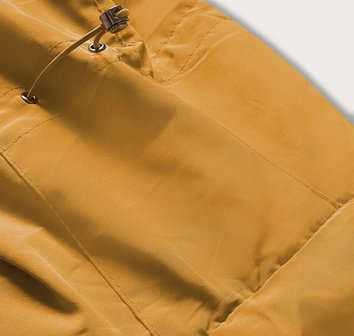 Parka zimowa damska na futrze żółta (m-21501)