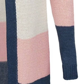 DŁUGI SWETER Z KAPTUREM GRANATOWO-RÓŻOWY (122ART)