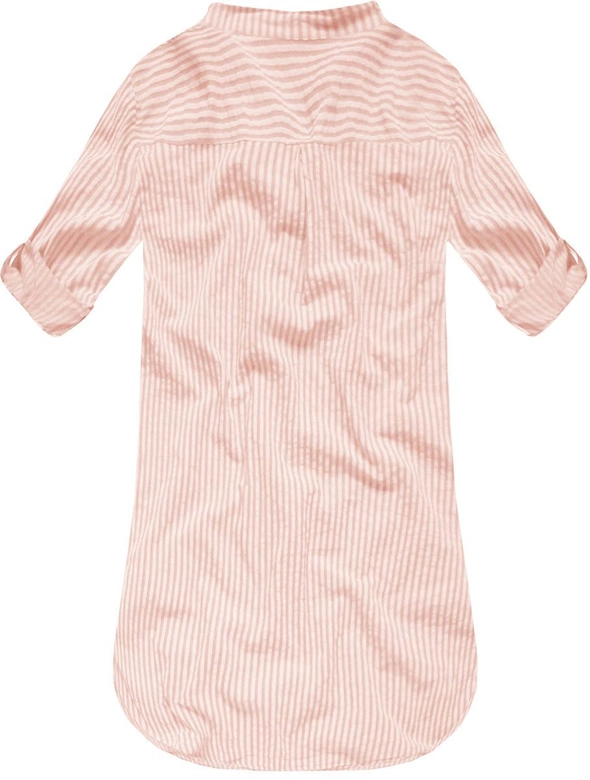 KOSZULA W PASKI Z KIESZENIAMI PUDROWY RÓŻ (ART12)