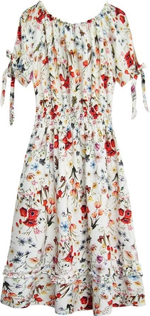 SUKIENKA W KWIATY BIAŁA (351ART)