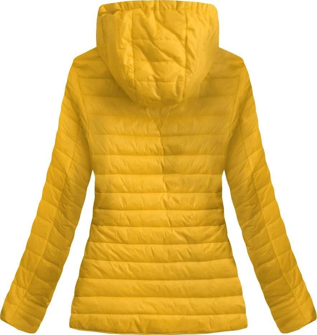 Pikowana kurtka z kapturem żółta (s-115)