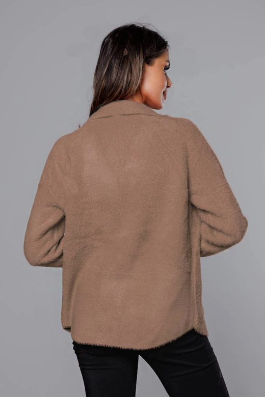 Krótka narzutka alpaka ciemnobeżowa (CJ65)