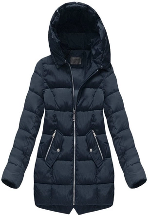 PIKOWANA KURTKA Z KAPTUREM GRANATOWA (R1050)