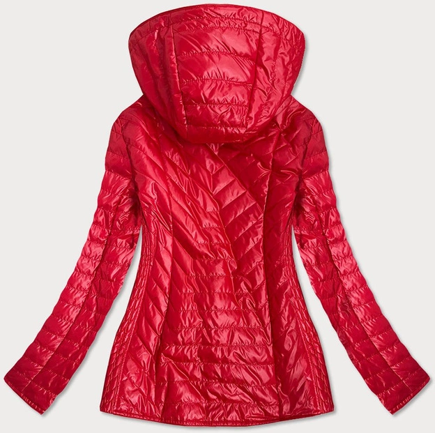 Damska kurtka z ozdobną podszewką czerwona (mm21)