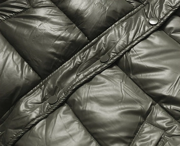 Krótka kurtka puchowa typu crop khaki (d2-3831-22)