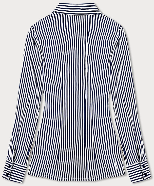 Koszula w paski z marszczeniami granatowo-biała (AWY2015D)