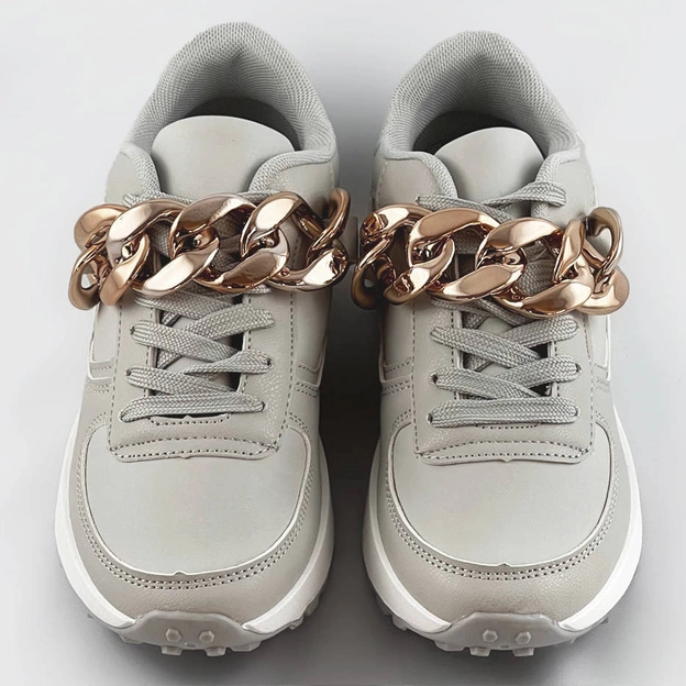 Sneakersy z łańcuchem szare (6368)