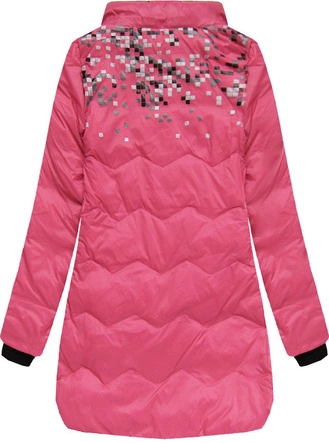 KURTKA Z KAPTUREM I KIESZENIAMI RÓŻOWA (6005B)