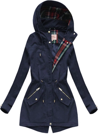 BAWEŁNIANA PARKA Z KAPTUREM GRANATOWA (W152)