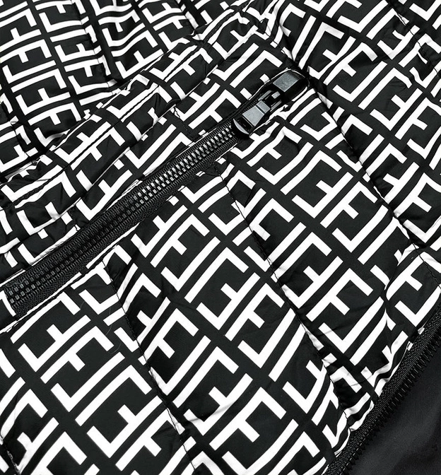 Kurtka damska we wzorki czarno-biała (w711)