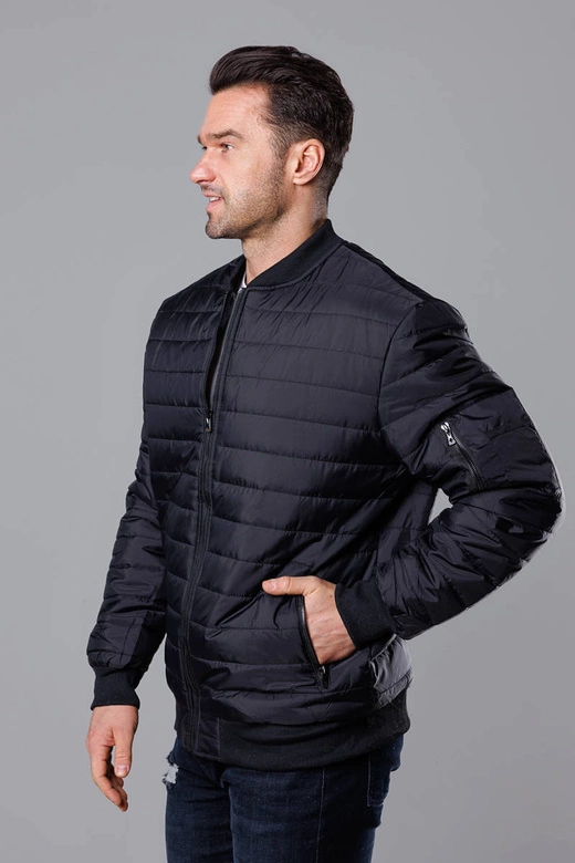 Pikowana bomberka męska czarna (MY02-1)